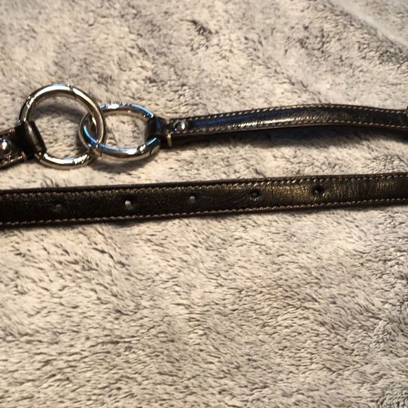 NWOT Coach Belt/ brown with silver tone metal linked circles/5 holes - Picture 8 of 9